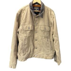Vintage Woolrich Dark Wheat Men XL Blanket Wool Lined Canvas Barn Chore Jacket